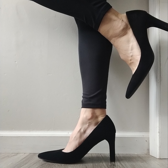 LK Benett London Black Suede Tess Courts Pumps - Picture 11 of 14